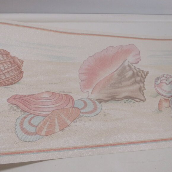 Seashells Wallpaper Boarder (3) Rolls (Shimmer Surface) 7" tall - Picture 3 of 12